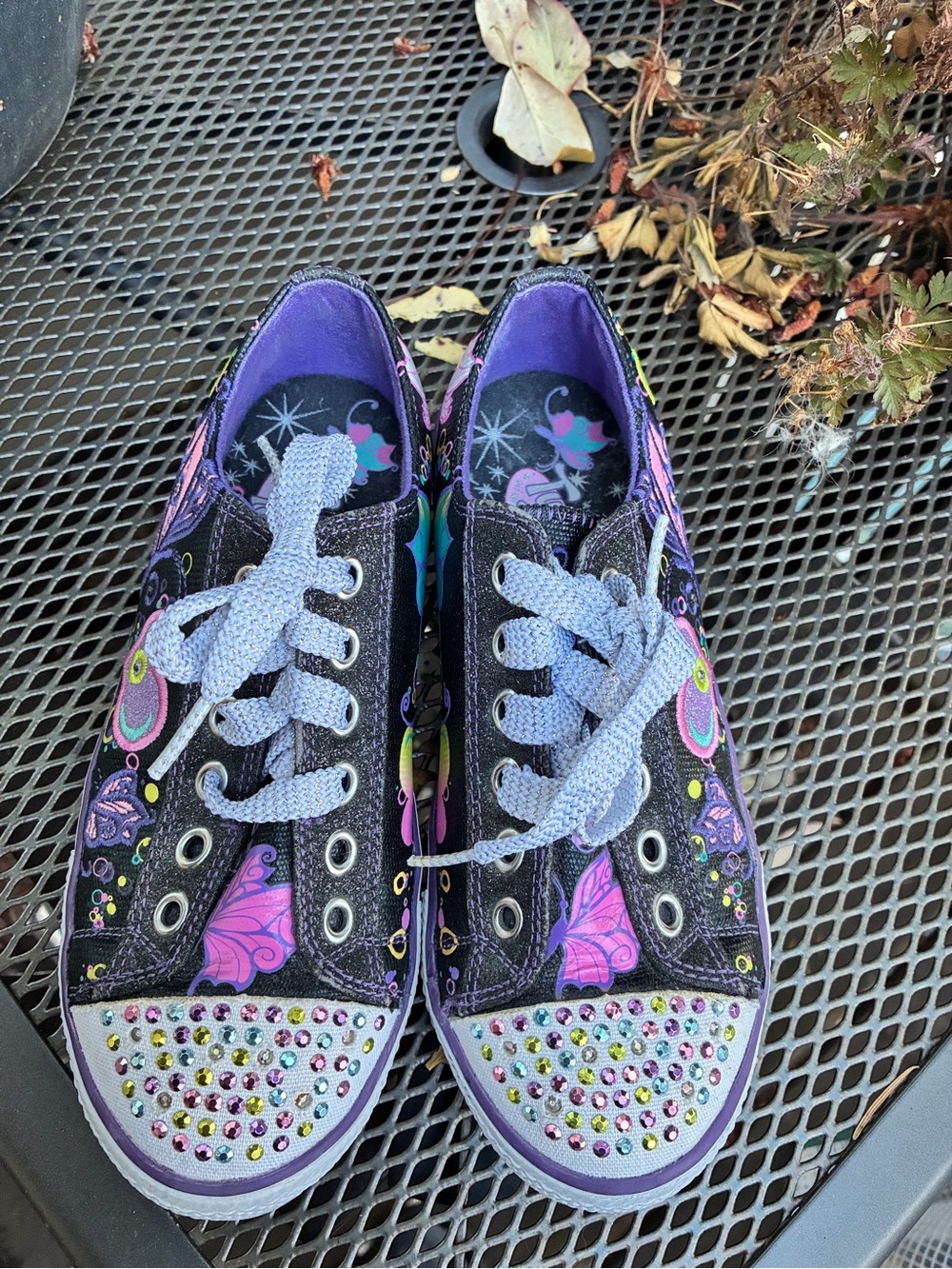 Skechers Twinkle Toes Light up Sneakers with Multicolor Rhinestones